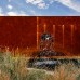 Rusted steel water feature